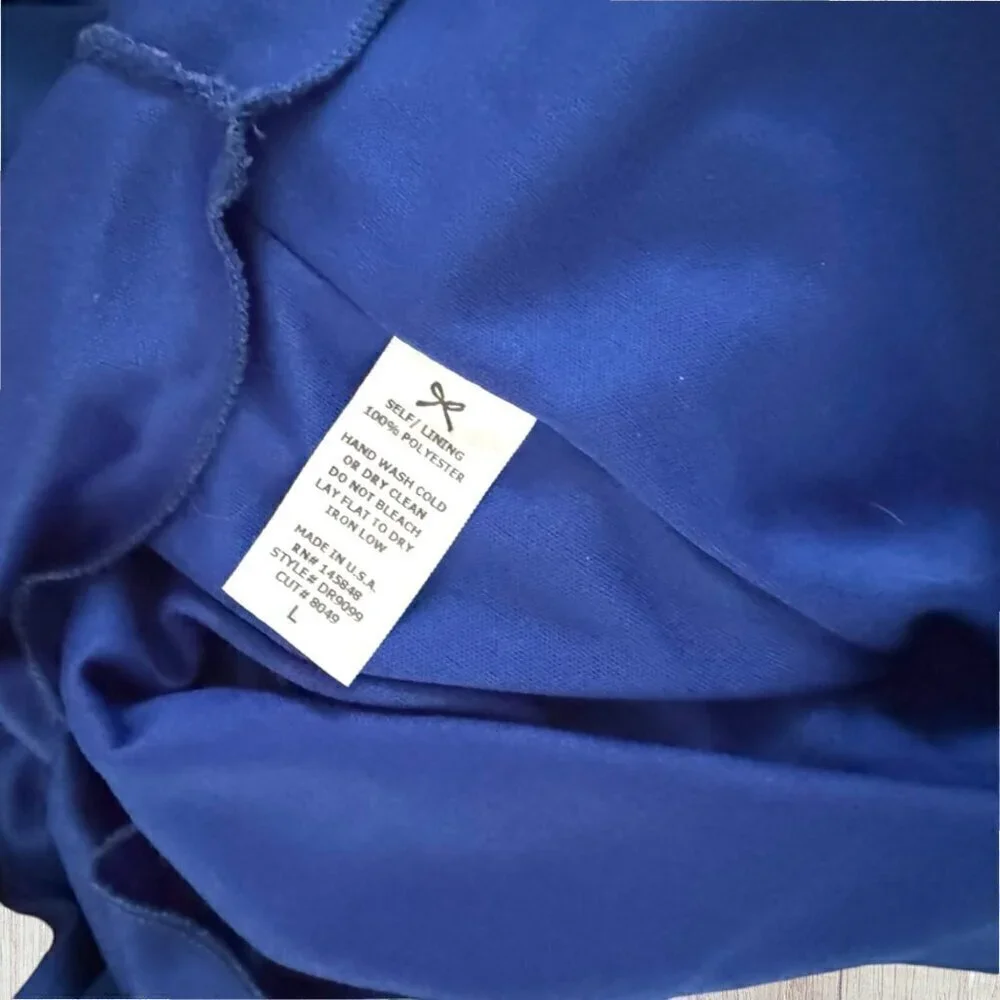 EVERLY Royal Blue Sleeveless Ruffle Hem Dress Women's L